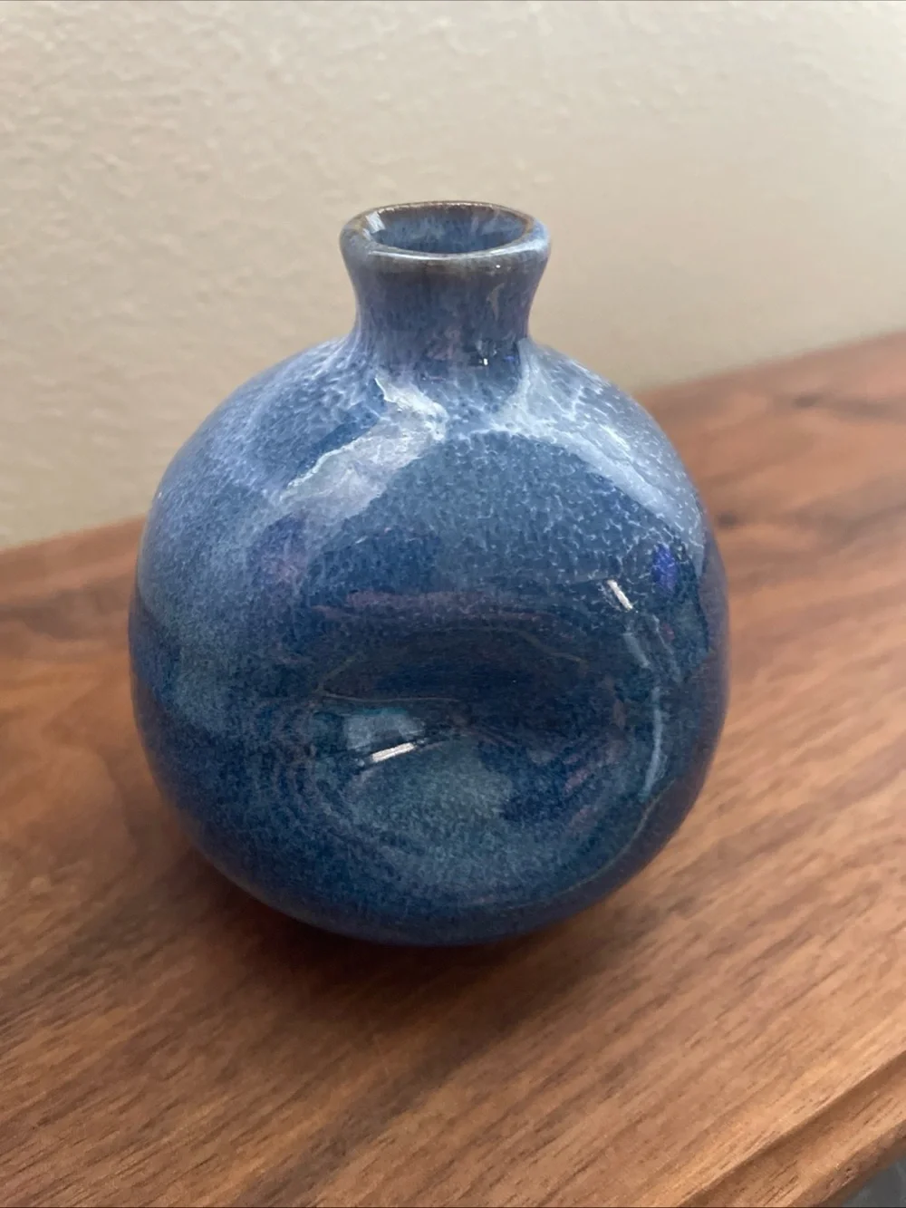 Blue Japanese Ceramic Glazed Decorative Bud Vase